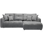 ECKSOFA in Chenille Grau, Dunkelgrau  - Dunkelgrau/Schwarz, MODERN, Kunststoff/Textil (276/172cm) - Hom`in