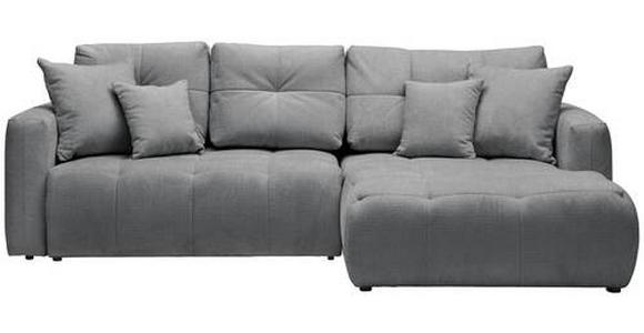 ECKSOFA in Chenille Grau, Dunkelgrau  - Dunkelgrau/Schwarz, MODERN, Kunststoff/Textil (276/172cm) - Hom`in