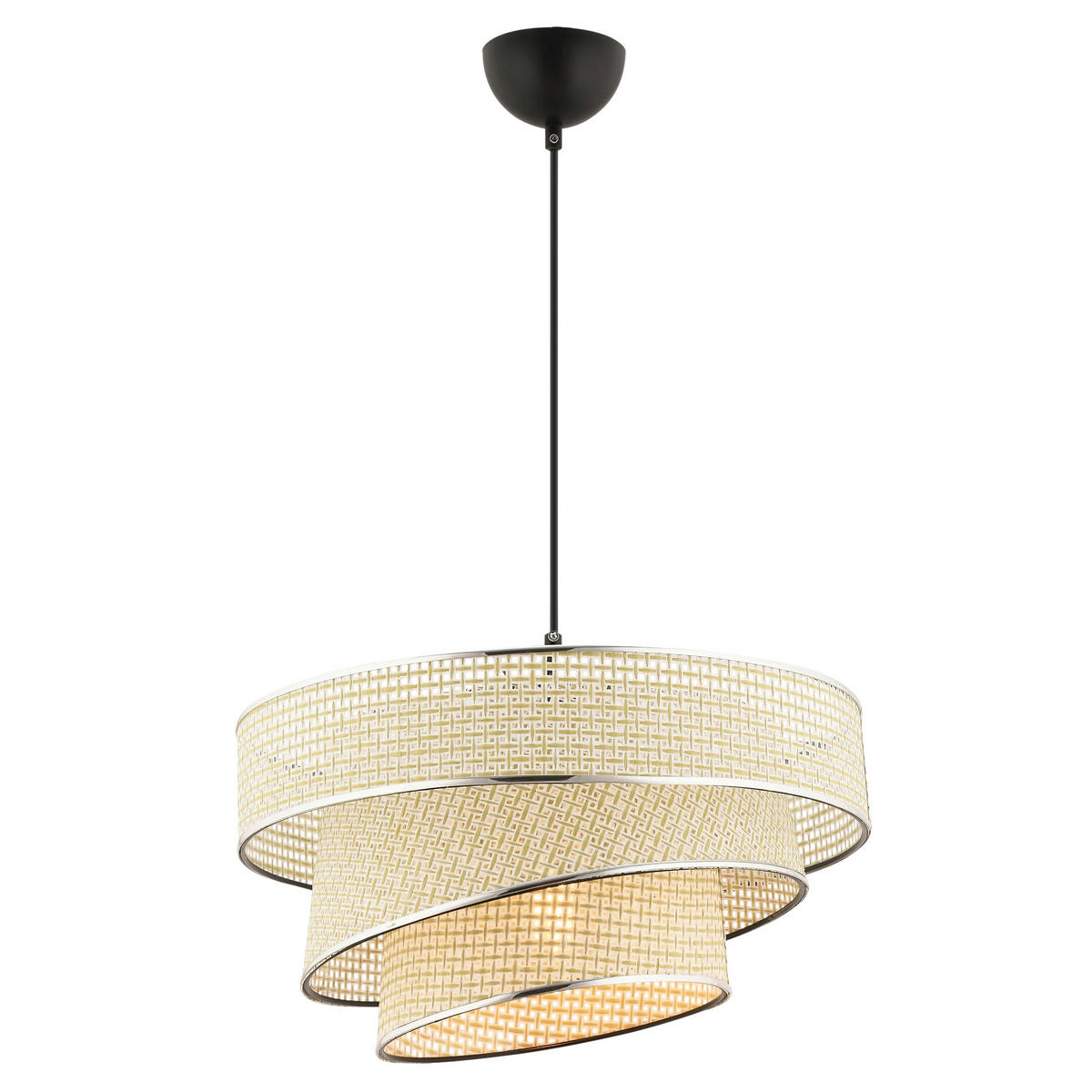 HÄNGELEUCHTE 40/72 cm   - Silberfarben/Creme, Design, Textil/Metall (40/72cm) - P & B