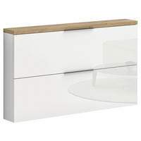 HÄNGESCHUHSCHRANK Weiß Hochglanz, Eichefarben  - Eichefarben/Weiß Hochglanz, Design, Holzwerkstoff/Metall (140/82/19cm) - Xora
