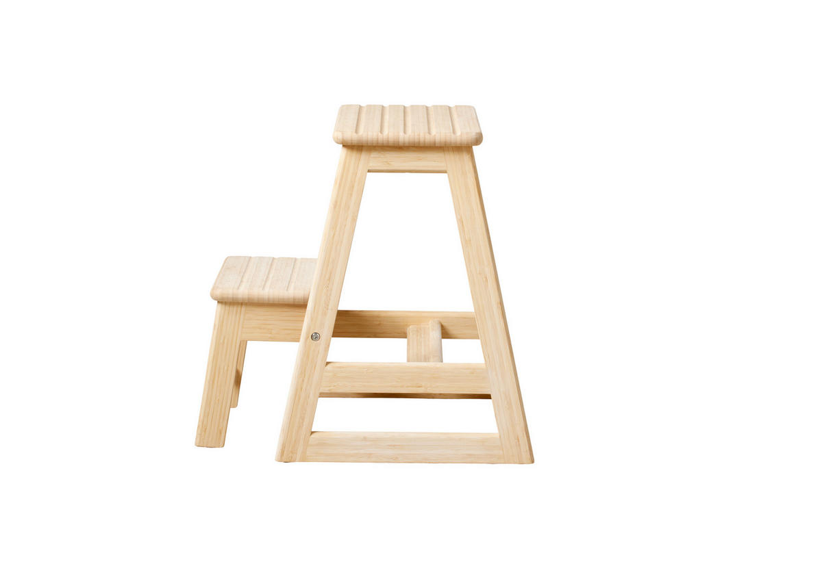 TRITTHOCKER SKALA  - Hellbraun, Natur, Holz (45,5/49/39cm) - Gardenson