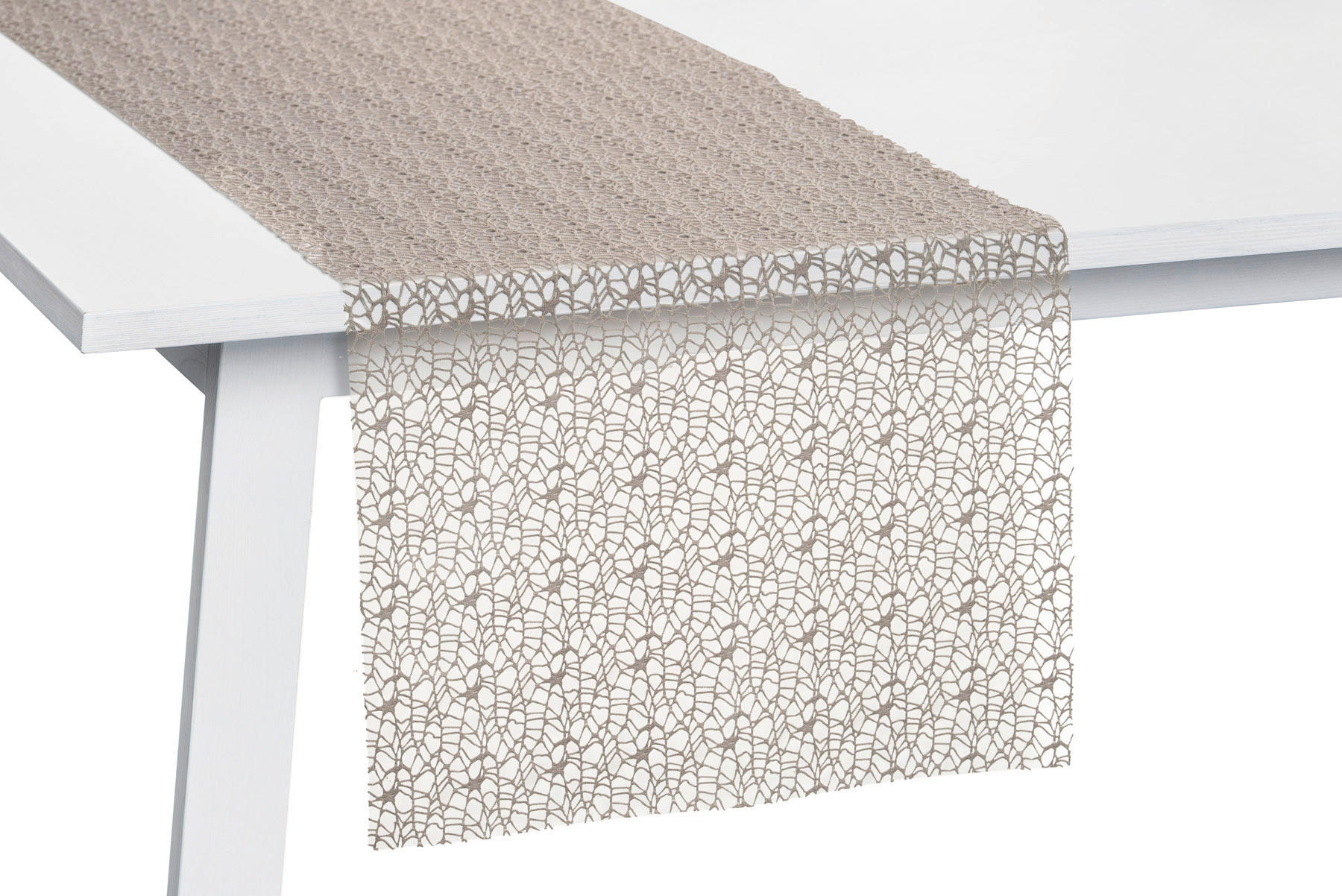 TISCHLÄUFER Network Textil Netz Grau 45/140 cm  - Grau, Konventionell, Textil (45/140cm) - Pichler