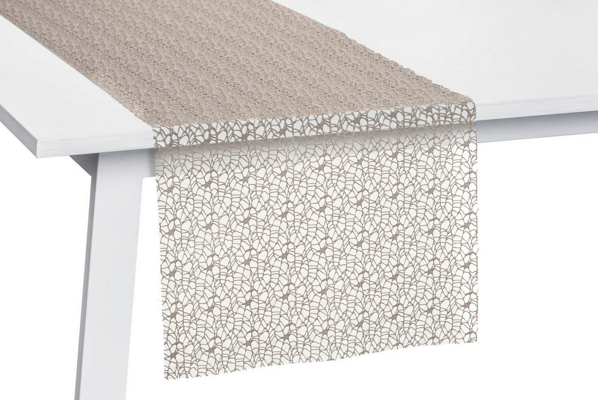 TISCHLÄUFER Network Textil Netz Grau 45/140 cm  - Grau, Konventionell, Textil (45/140cm) - Pichler