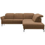 ECKSOFA in Flachgewebe Braun  - Schwarz/Braun, Design, Textil/Metall (299-313/233cm) - Dieter Knoll