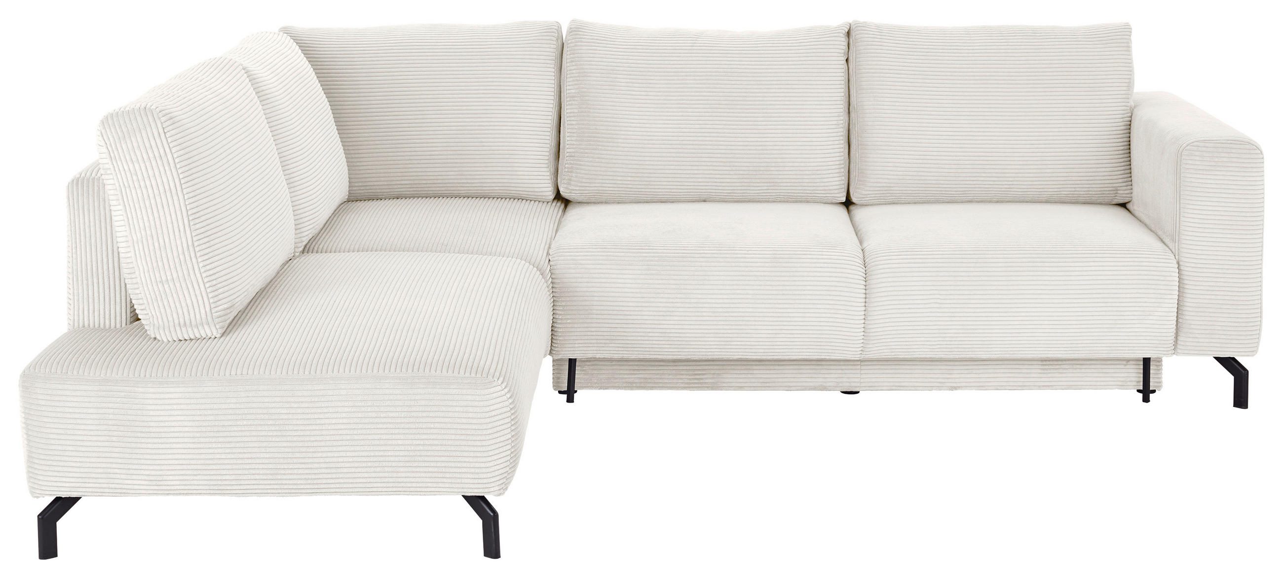 ECKSOFA Creme Cord  - Creme/Schwarz, MODERN, Textil (210/272cm) - P & B