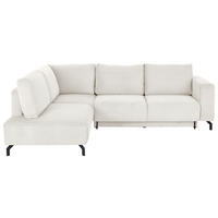 ECKSOFA Creme Cord  - Creme/Schwarz, MODERN, Textil (210/272cm) - P & B