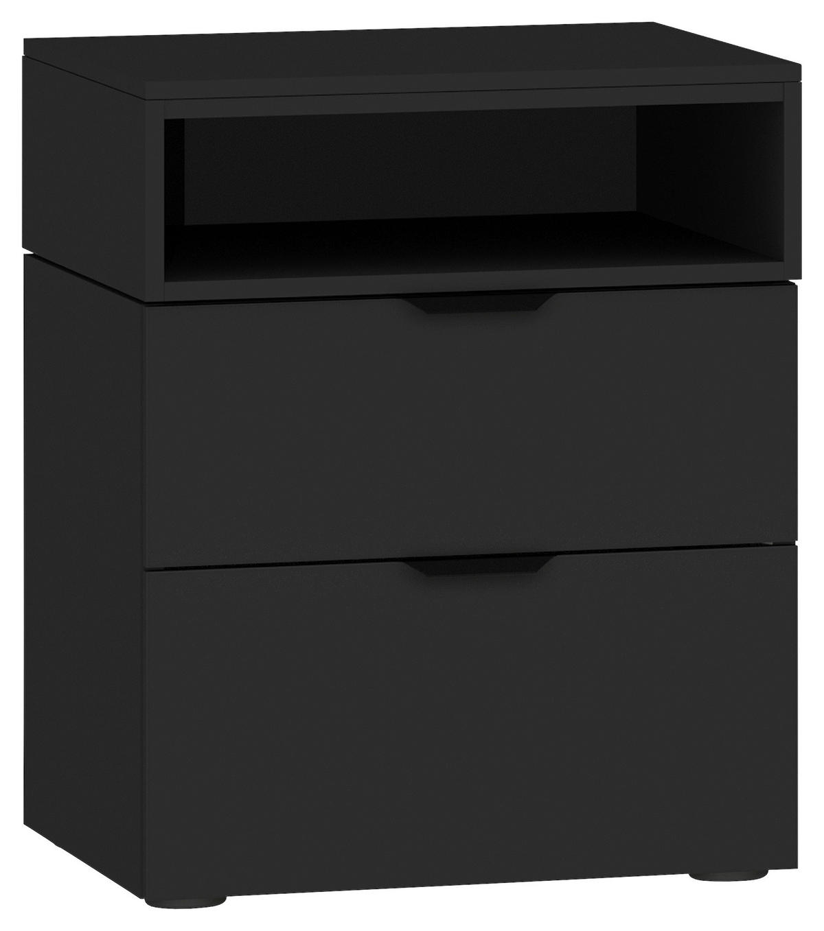 NACHTKÄSTCHEN 45/55/43 cm  in Schwarz  - Schwarz, Design, Holzwerkstoff/Kunststoff (45/55/43cm) - Jutzler