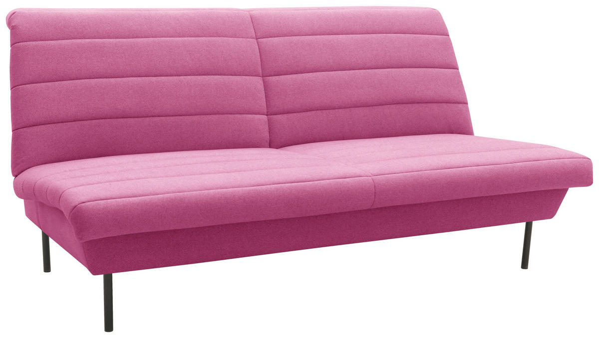 2-SITZER-SOFA in Rosa  - Schwarz/Rosa, Design, Textil/Metall (185/92/103cm) - LOOKS by W.Joop