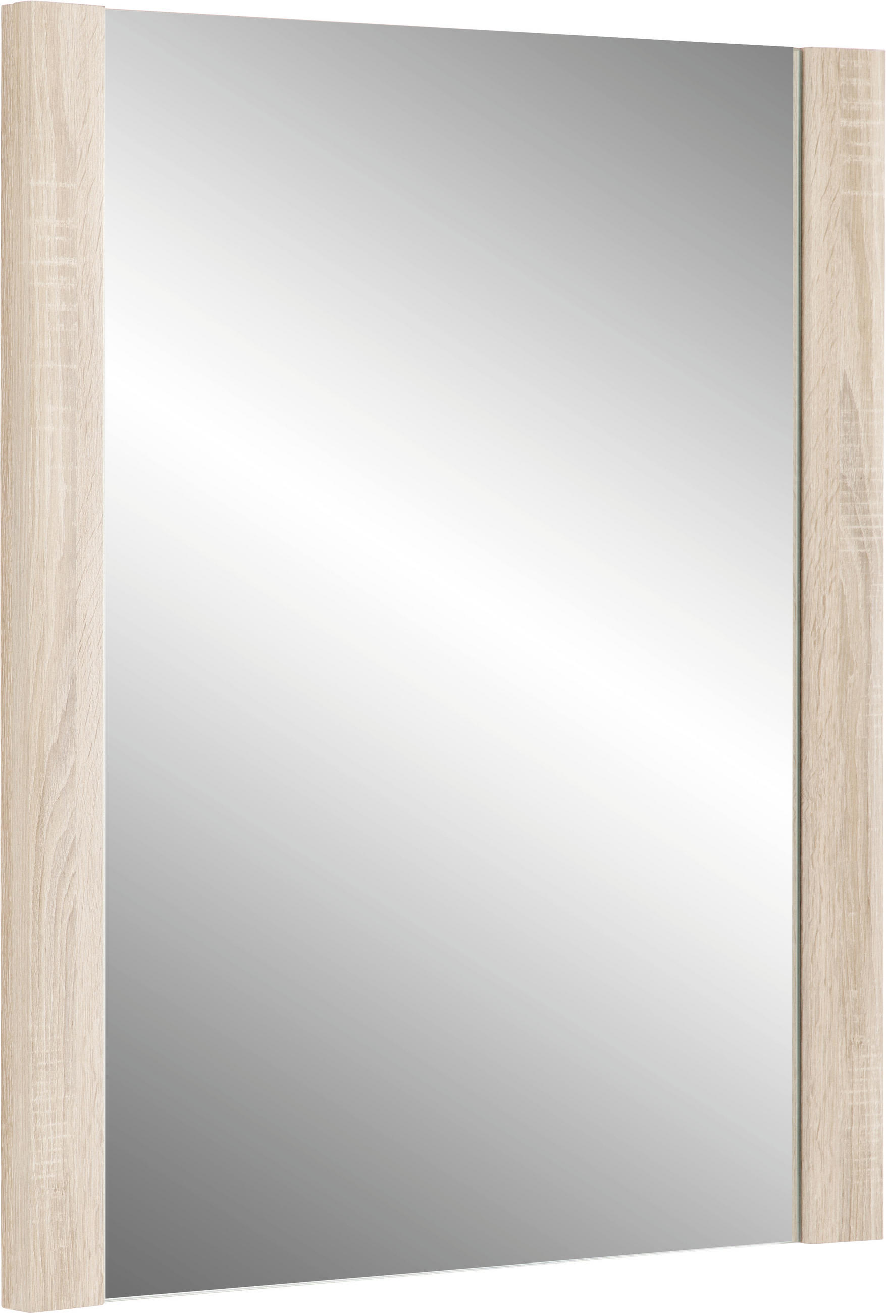 STENSKO OGLEDALO, 74/93/4 cm steklo - hrast sonoma, Konvencionalno, steklo/leseni material (74/93/4cm) - Cantus
