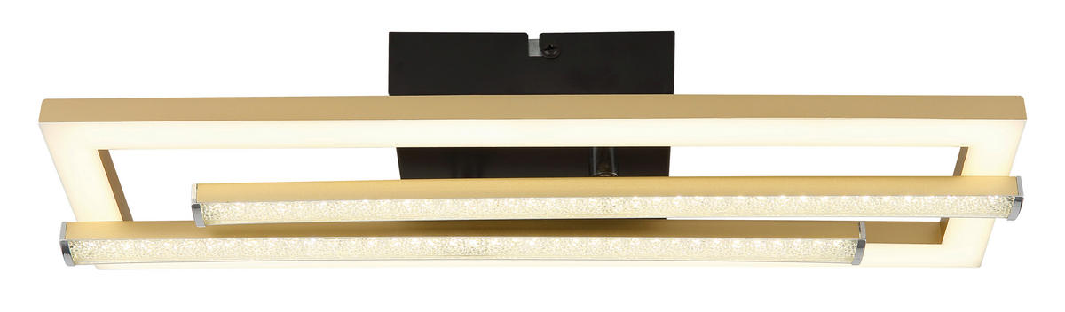 LED-DECKENLEUCHTE    40/37,5/6,3 cm  - Klar/Goldfarben, Design, Kunststoff (40/37,5/6,3cm) - Globo