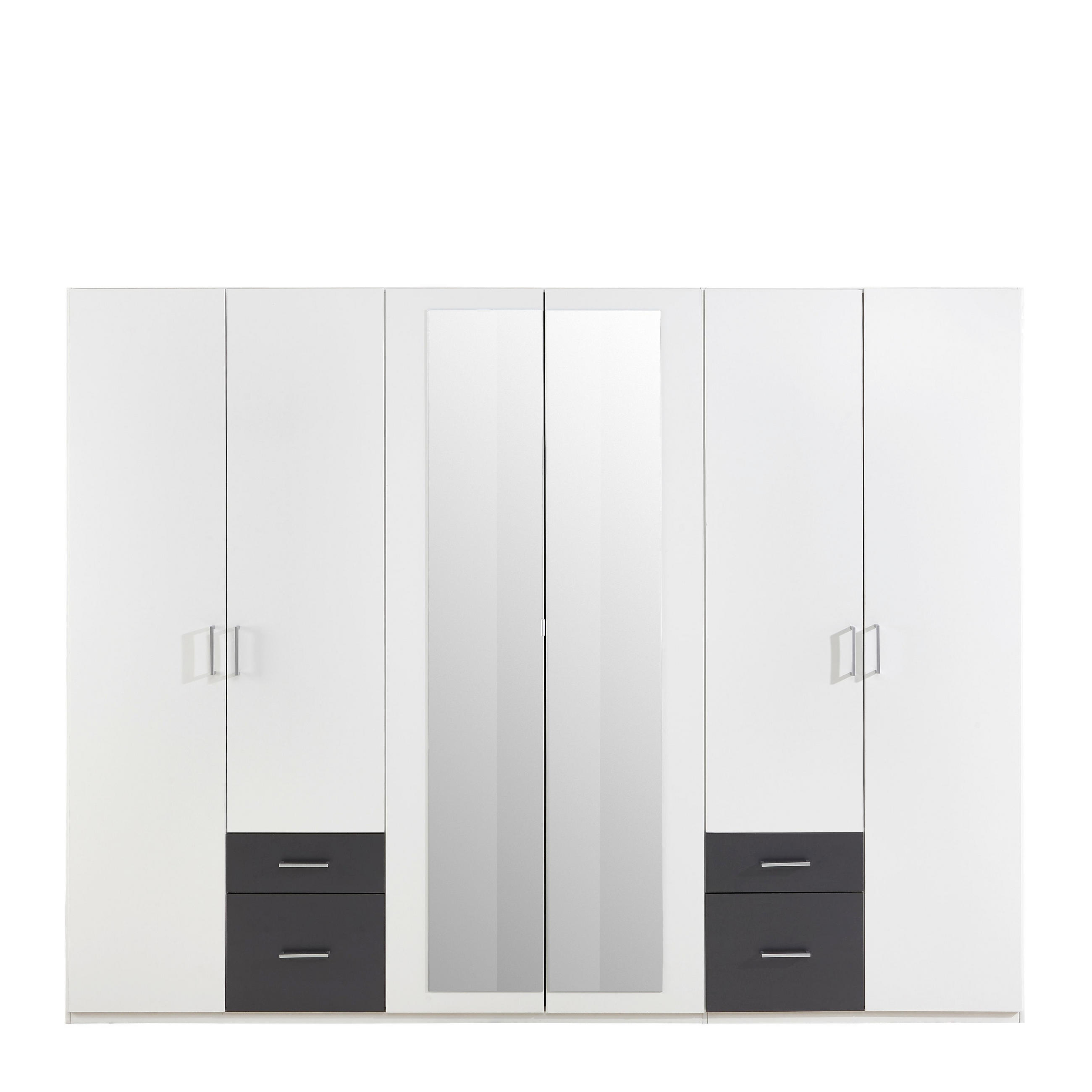 Kleiderschrank 6 Turig Graphitfarben Weiss Online Kaufen Xxxlutz