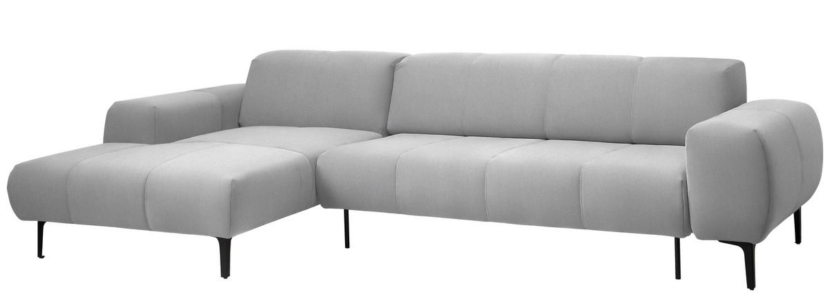 ECKSOFA in Chenille Greige  - Greige/Schwarz, Design, Textil/Metall (167/311cm) - Xora