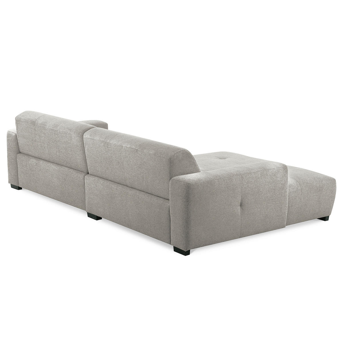 ECKSOFA AUSTIN Hellgrau Flachgewebe Sitztiefenverstellung  - Hellgrau/Schwarz, Design, Kunststoff/Textil (169/286cm) - Livetastic