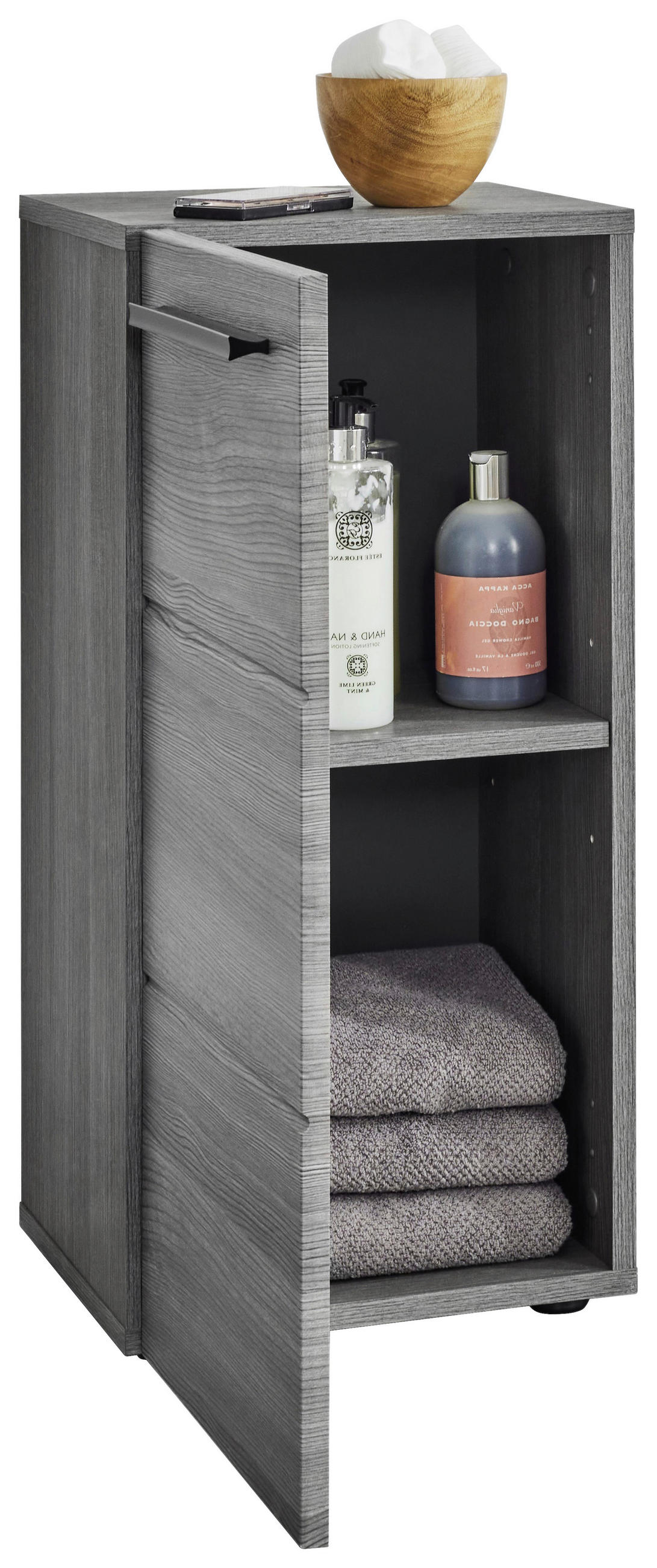 UNTERSCHRANK 34/72/30 cm   - Silberfarben/Schwarz, MODERN, Holzwerkstoff/Kunststoff (34/72/30cm) - MID.YOU