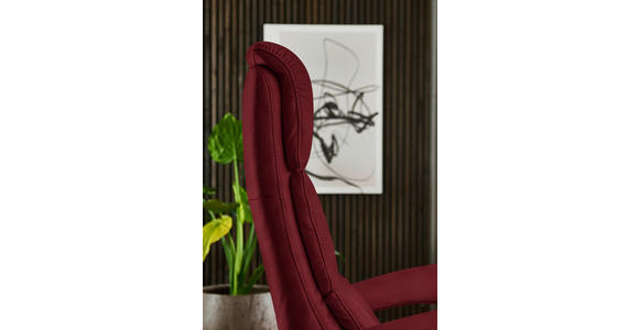RELAXSESSEL in Leder Rot  - Edelstahlfarben/Rot, Design, Leder/Metall (76/119/86cm) - Dieter Knoll