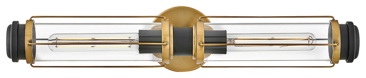 VÄGGLAMPA FÖR BADRUM Masthead 12,2 cm   - mässingsfärgad/svart, Klassisk, metall/glas (12,2cm) - Elstead Lighting