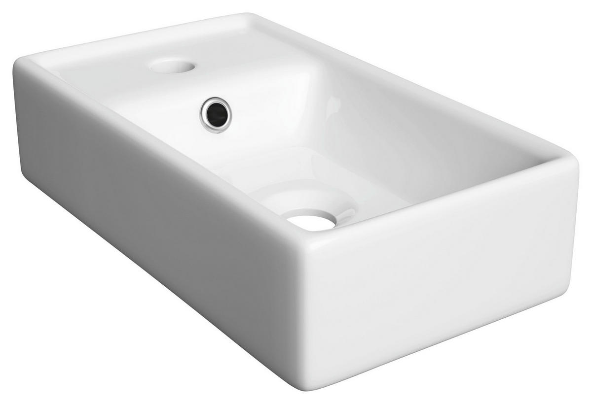 KOUPELNA PRO HOSTY, šedá, 41 cm - šedá/bílá, Basics, kompozitní dřevo/keramika (41cm) - MID.YOU