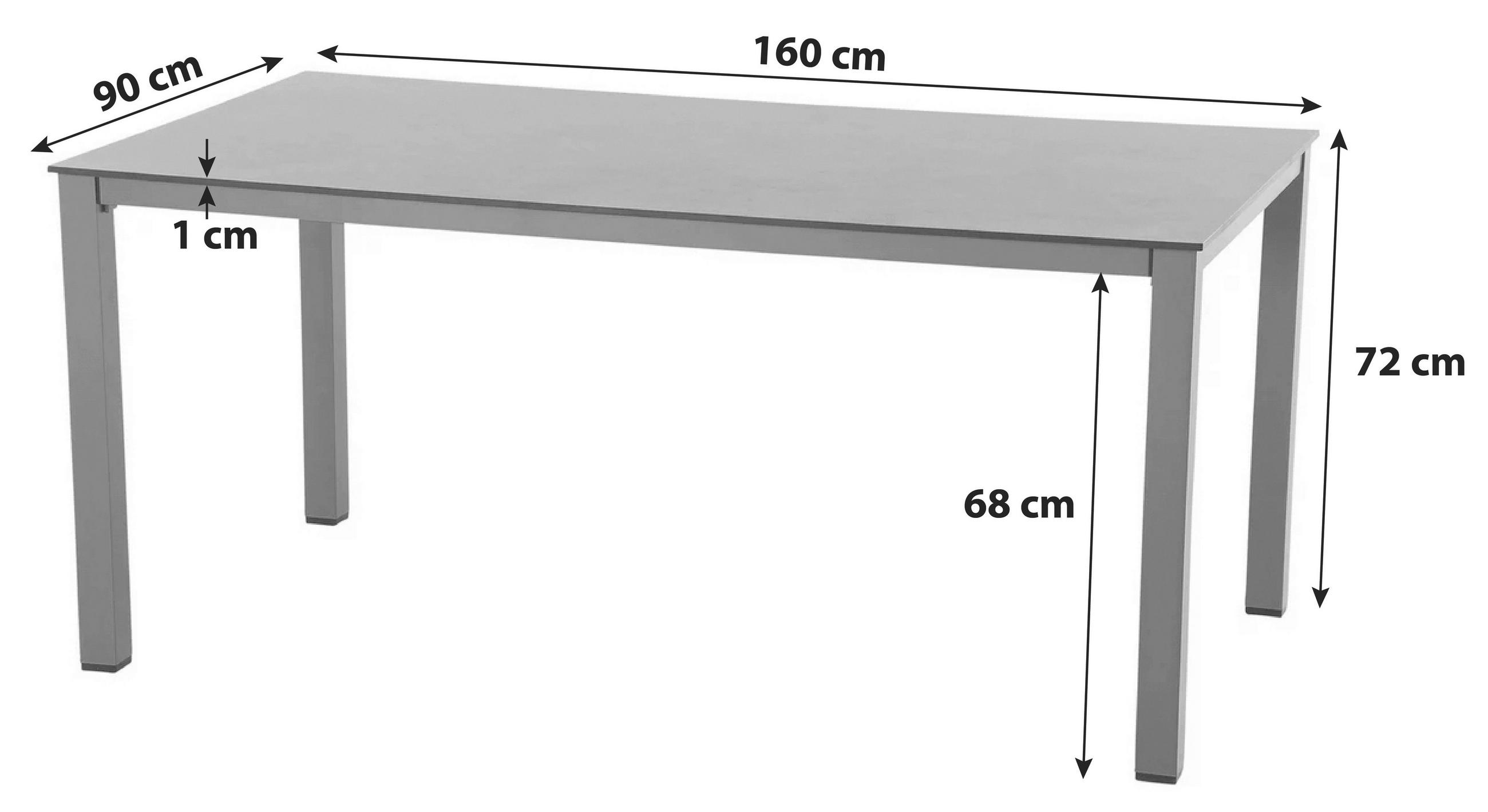 GARTENTISCH Metall, Kunststoff, Holzwerkstoff Anthrazit rechteckig - Anthrazit, KONVENTIONELL, Holzwerkstoff/Kunststoff (160/90/72cm) - Siena Garden
