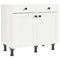 SCHUBKASTENUNTERSCHRANK 90/87/56 cm  in Weiß  - Schwarz/Weiß, MODERN, Holzwerkstoff/Metall (90/87/56cm) - Nobilia
