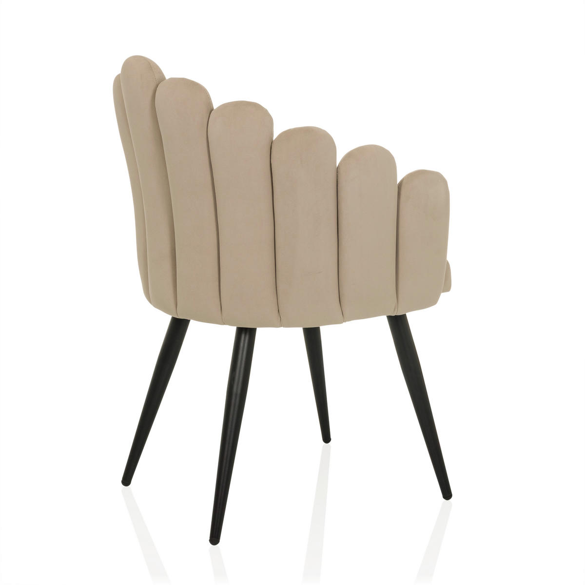 STOL MED ARMSTÖD sammet  - beige/svart, Modern, metall/textil (63/84/56cm) - MID.YOU