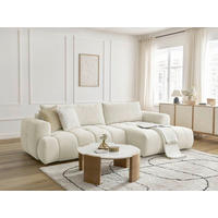 ECKSCHLAFSOFA FUJI Leinenoptik Beige  inkl.  - Beige/Schwarz, MODERN, Kunststoff/Textil (292/160cm)