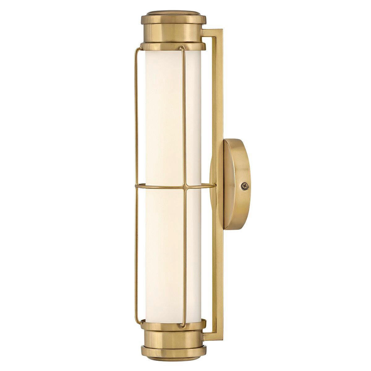 LED-WANDLEUCHTE Hinkley 11,4/43,2/13 cm  - Messingfarben, Design, Glas/Metall (11,4/43,2/13cm) - Elstead Lighting