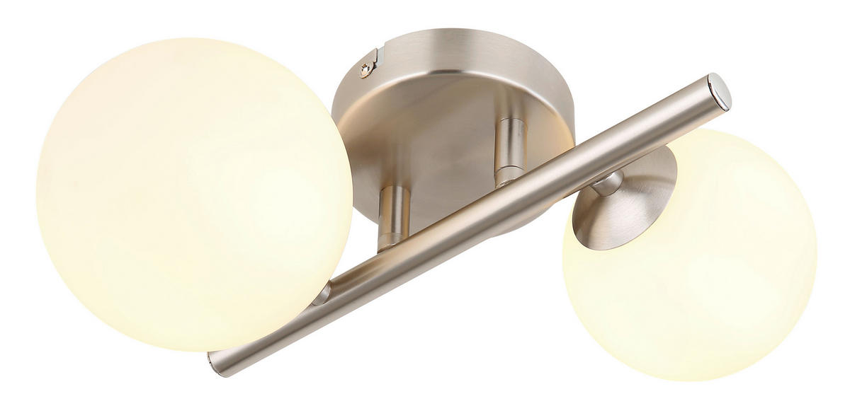 LED SVJETILJKA ZIDNA  - boje nikla/opalna, Konvencionalno, staklo/metal (25/26/12,5cm) - Globo