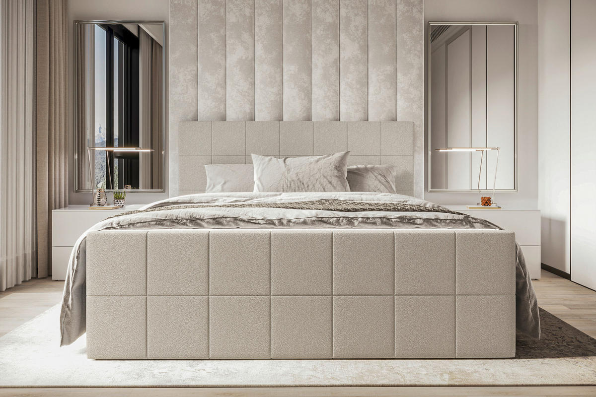 BOXBETT 160/200 cm  in Beige  - Beige, KONVENTIONELL, Kunststoff/Textil (160/200cm) - Boxxx