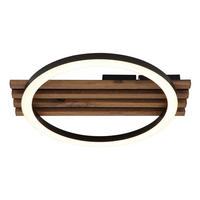 LED-DECKENLEUCHTE    34/30/6 cm  - Weiss/Dunkelbraun, Natur, Holzwerkstoff/Kunststoff (34/30/6cm) - Globo