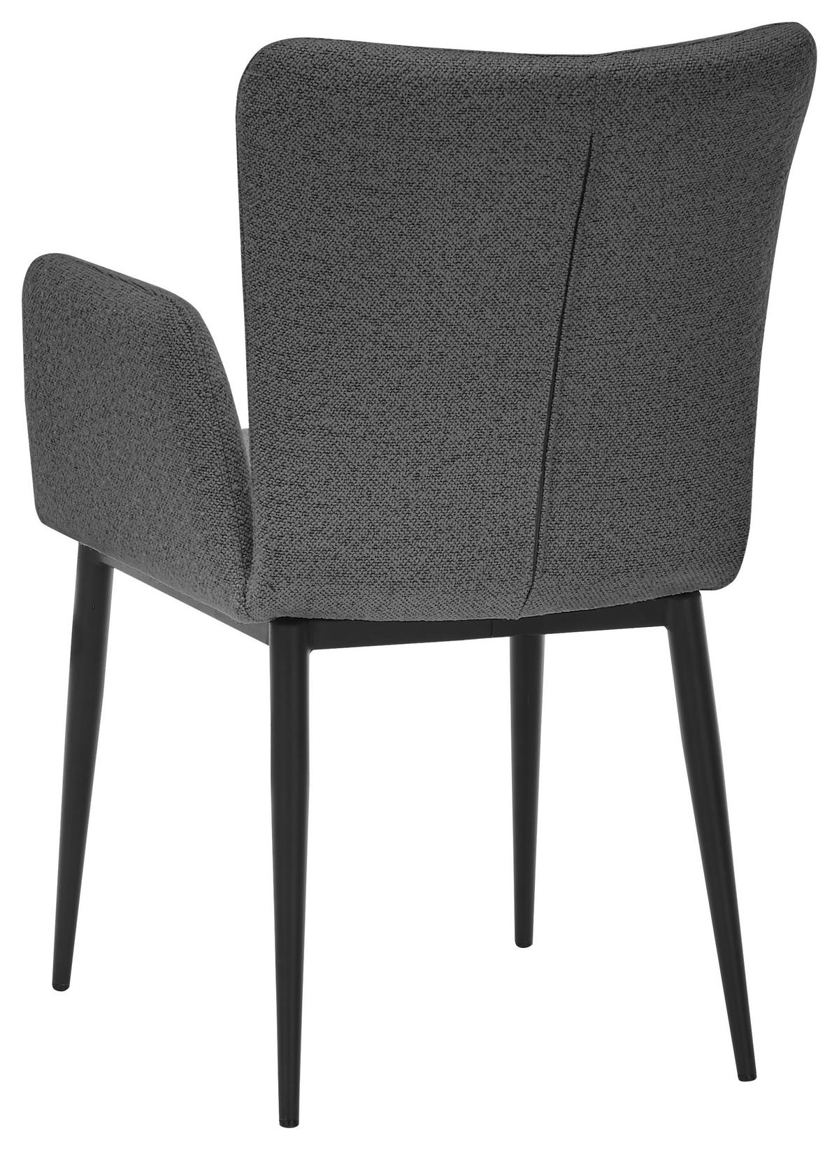 ARMLEHNSTUHL  in Stahl Bouclé  - Anthrazit/Schwarz, Trend, Textil/Metall (57/86/61,5cm) - SetOne by Musterring