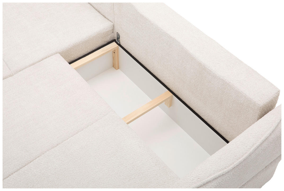 ECKSOFA in Chenille Beige  - Beige/Schwarz, Konventionell, Kunststoff/Textil (193/233cm) - Carryhome