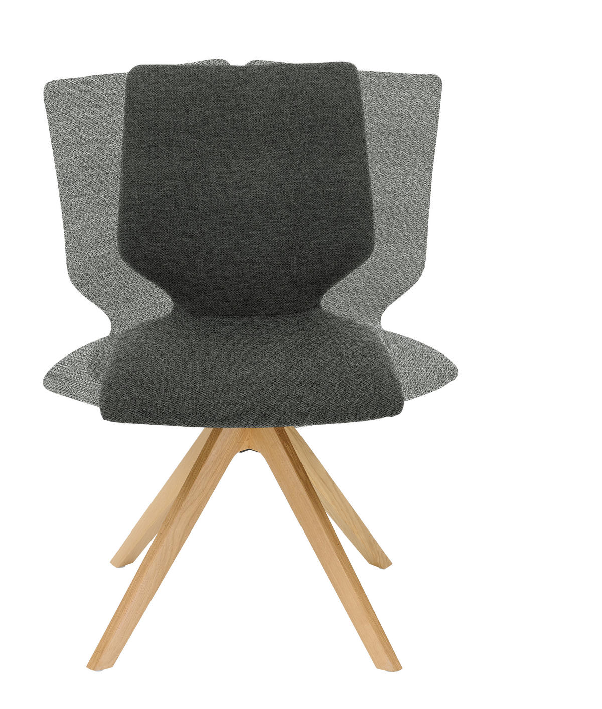 STUHL in Holz, Textil Eichefarben, Hellgrau  - Eichefarben/Hellgrau, Design, Holz/Textil (50/92/64cm) - Venjakob