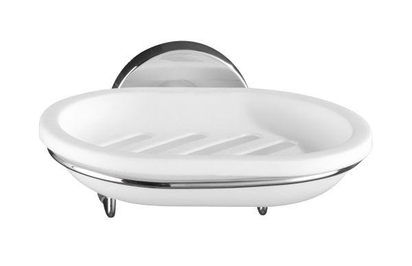 TVÅLKOPP metall, plast  - vit/kromfärg, Basics, metall/plast (28/11,5/17,5cm)