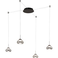 LED-HÄNGELEUCHTE    - Transparent/Schwarz, Design, Glas/Metall (50-350cm) - Fabas Luce