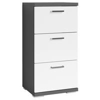 UNTERSCHRANK 35,5/74/31,5 cm   - Chromfarben/Weiß Hochglanz, MODERN, Holzwerkstoff/Metall (35,5/74/31,5cm) - MID.YOU