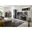 WOHNWAND  in Anthrazit, Nussbaumfarben  324/200/45 cm  - Anthrazit/Nussbaumfarben, Design, Glas/Holz (324/200/45cm) - Moderano