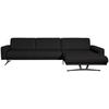 ECKSOFA in Echtleder Schwarz  - Anthrazit/Schwarz, Konventionell, Leder/Metall (324/179cm) - Johann Jakob