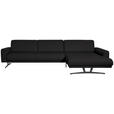 ECKSOFA in Echtleder Schwarz  - Anthrazit/Schwarz, KONVENTIONELL, Leder/Metall (324/182cm) - Ambiente