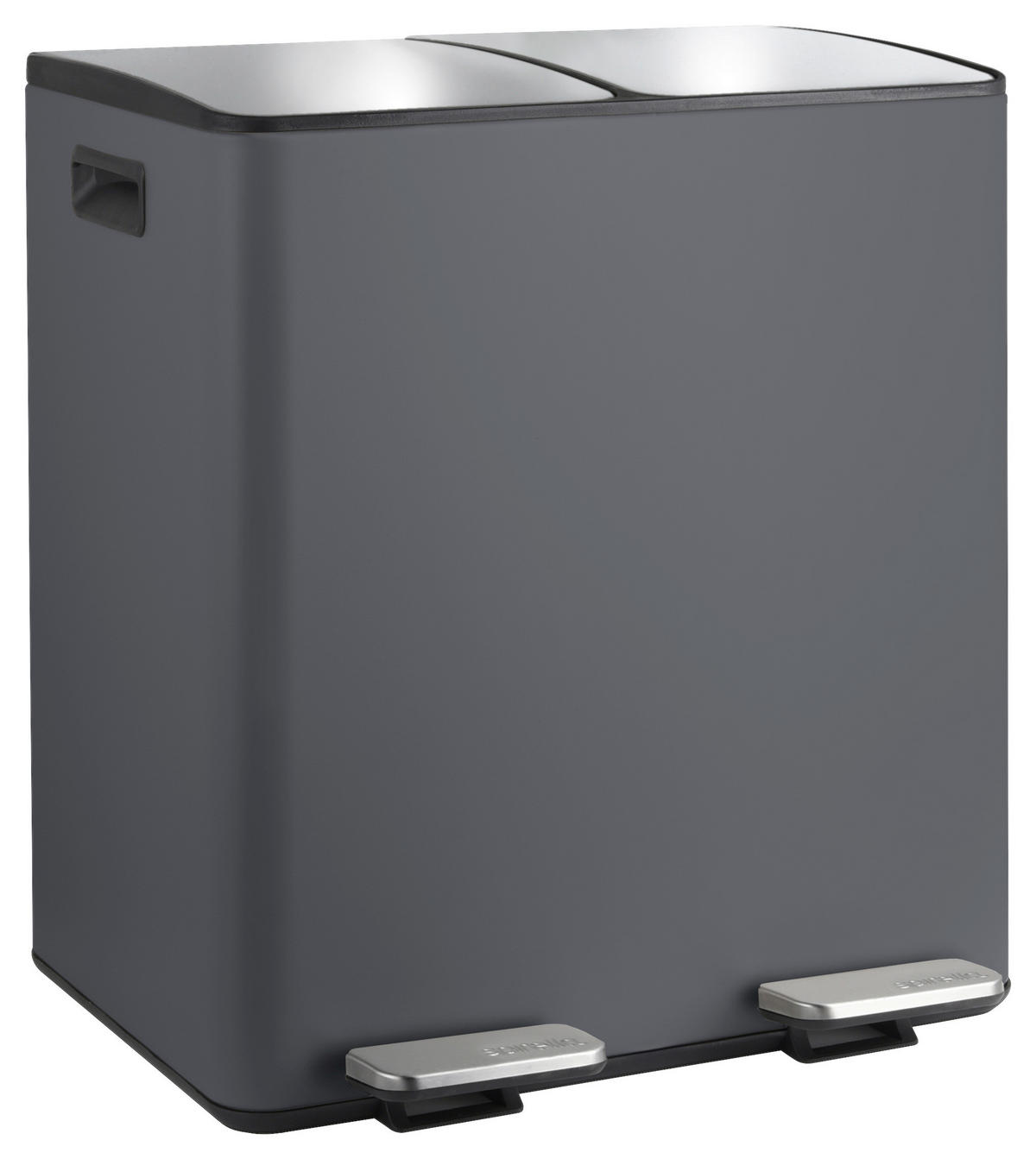 TRETEIMER 40 l  Metall  - Dunkelgrau/Schwarz, Basics, Kunststoff/Metall (45/30/51cm) - Spirella