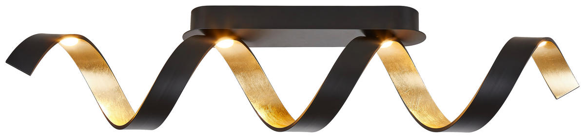 LED-DECKENLEUCHTE Helix 80/35/13,5 cm   - Goldfarben/Schwarz, Design, Metall (80/35/13,5cm)