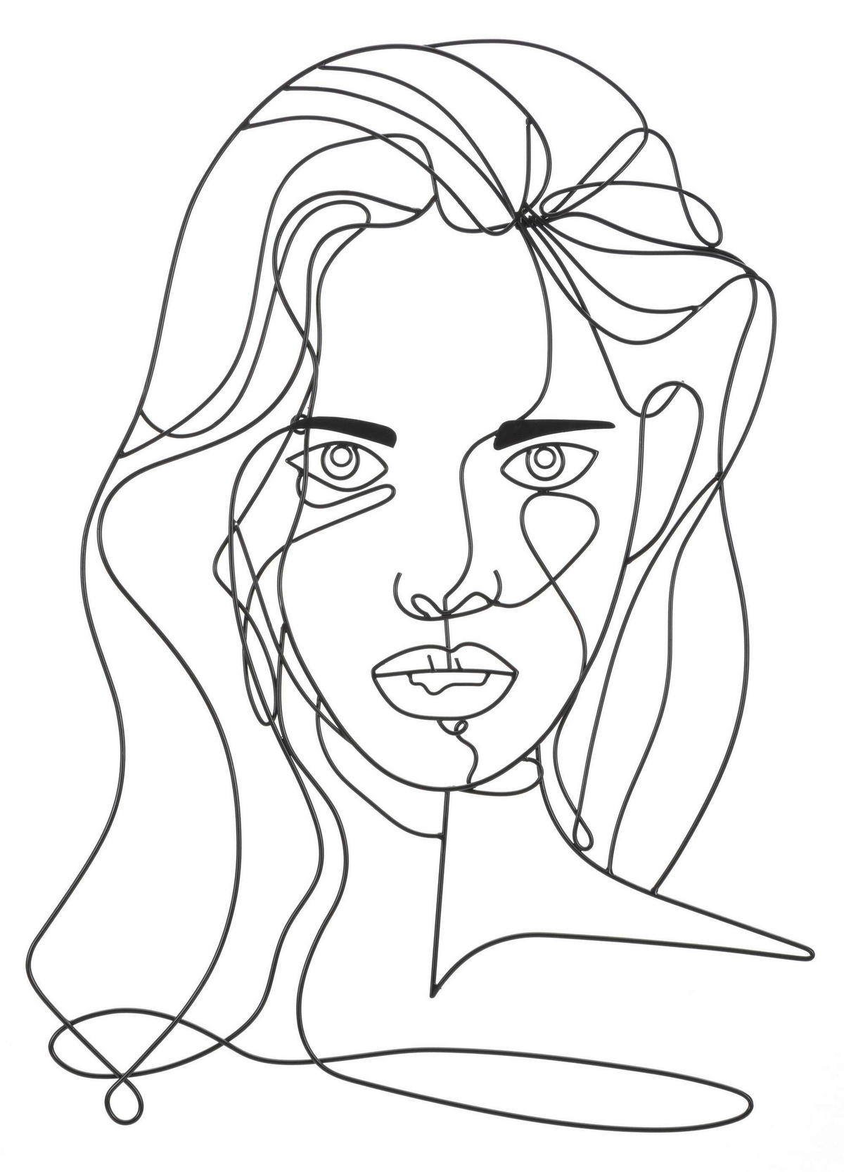 WANDDEKO Metall  - Schwarz, Basics, Metall (57/80/1.3cm)