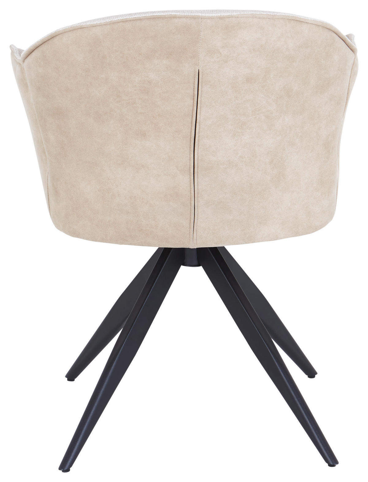 ARMLEHNSTUHL  in Eisen Mikrofaser, Leinenoptik  - Beige/Schwarz, MODERN, Textil/Metall (61/81/60cm) - MID.YOU