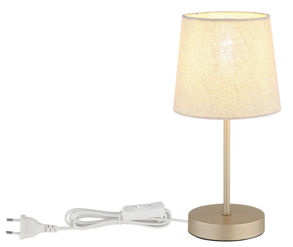 TISCHLEUCHTE Joris 15/32 cm  - Champagner/Beige, Design, Kunststoff/Textil (15/32cm) - Globo