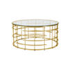 COUCHTISCH Sicherheitsglas 90/90/42 cm rund Goldfarben  - Goldfarben, Design, Glas/Metall (90/90/42cm) - Livetastic