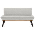 SITZBANK 160/87/64 cm  in Schwarz, Eichefarben, Beige  - Eichefarben/Beige, Design, Holz/Textil (160/87/64cm) - Voleo