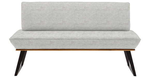 SITZBANK 160/87/64 cm in Schwarz, Eichefarben, Beige - Eichefarben/Beige, Design, Holz/Textil (160/87/64cm) - Voleo