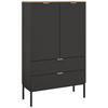 SIDEBOARD  in 80/138/42 cm  - Alufarben/Graphitfarben, Trend, Holzwerkstoff/Metall (80/138/42cm) - Stylife