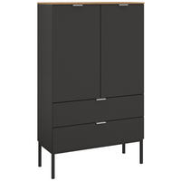 SIDEBOARD  in 80/138/42 cm  - Alufarben/Graphitfarben, Trend, Holzwerkstoff/Metall (80/138/42cm) - Stylife