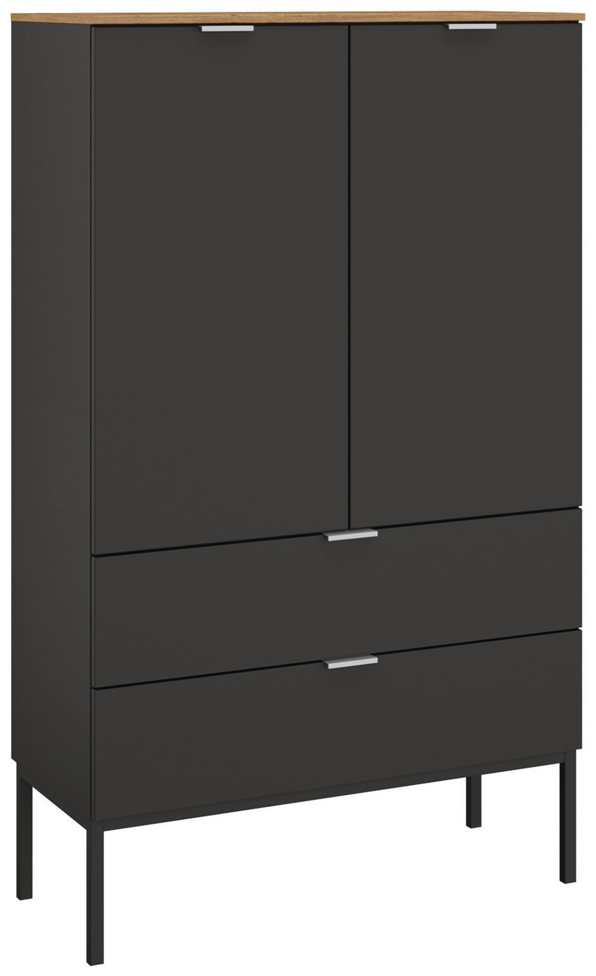 SIDEBOARD  in 80/138/42 cm  - Alufarben/Graphitfarben, Trend, Holzwerkstoff/Metall (80/138/42cm) - Stylife