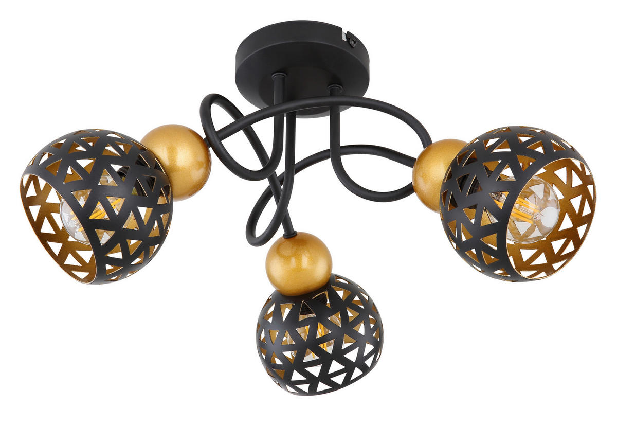 DECKENSTRAHLER - Goldfarben/Schwarz, Basics, Metall (39/20cm) - Globo